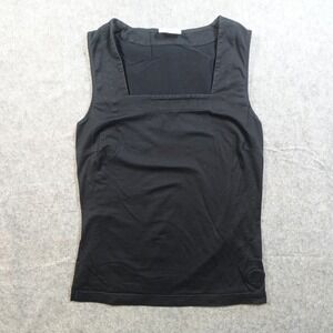Akris Punto Top Womens 8 Black Tank Square Neck Solid Layering Stretch